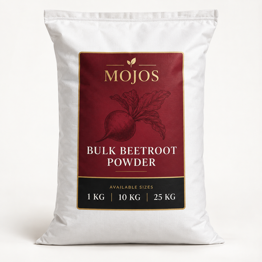 Mojos Bulk Beetroot Powder available in 1 kg, 10 kg and 25 kg sizes
